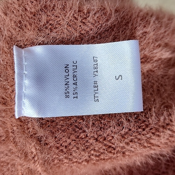 DO+BE Cardigan Sweater Small Brown Womens Eyelash Soft Open Front Pockets - Picture 5 of 5